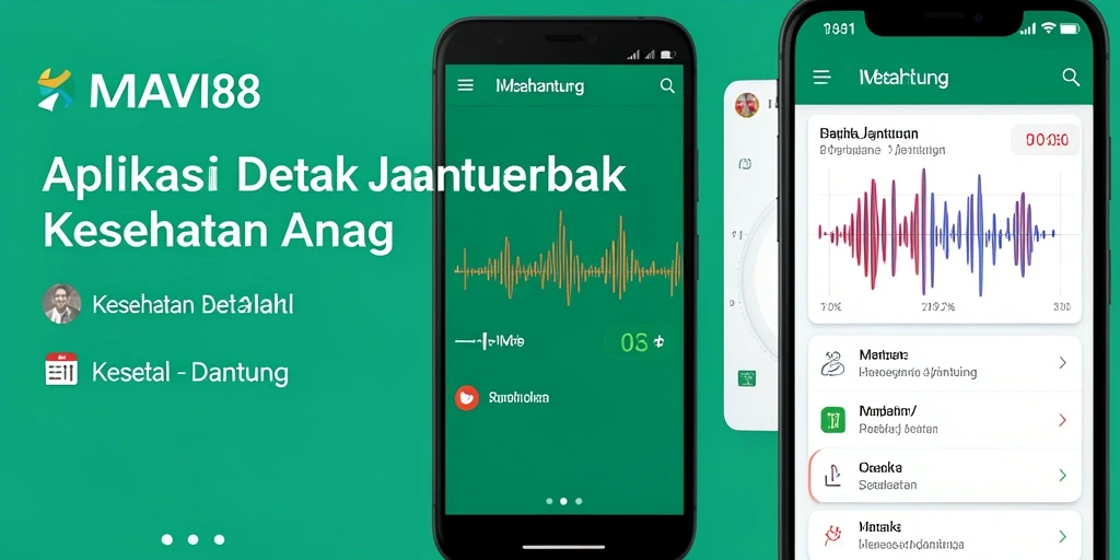 Tampilan antarmuka aplikasi AMAVI88 untuk monitoring detak jantung.
