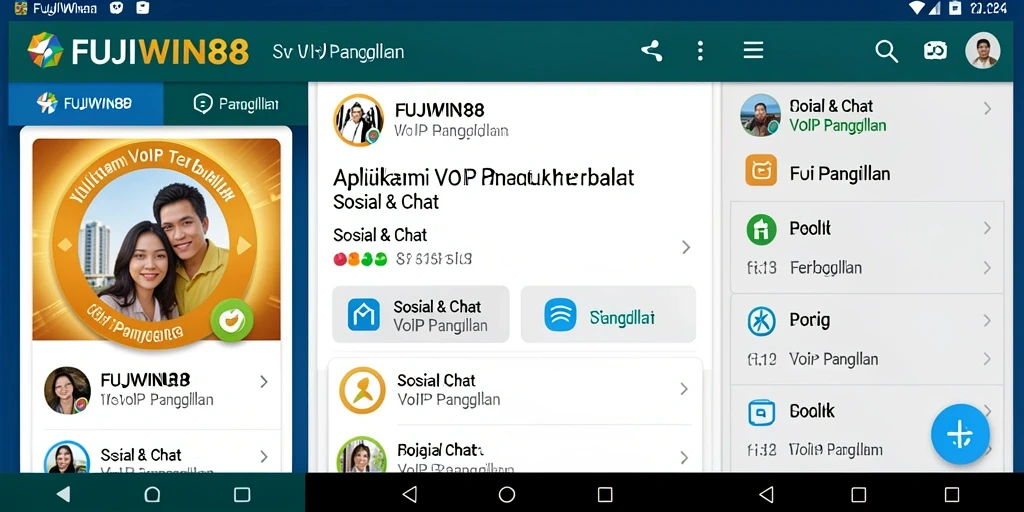 Tampilan antarmuka aplikasi FUJIWIN88 untuk panggilan VoIP jelas dan intuitif.