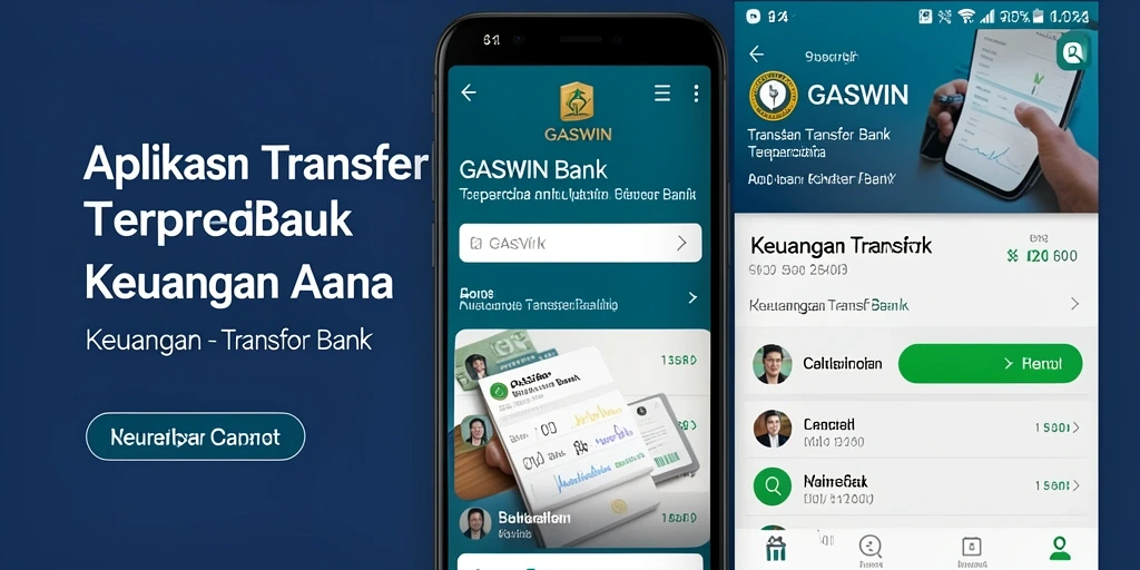 Tampilan antarmuka GASWIN untuk transfer bank yang mudah.