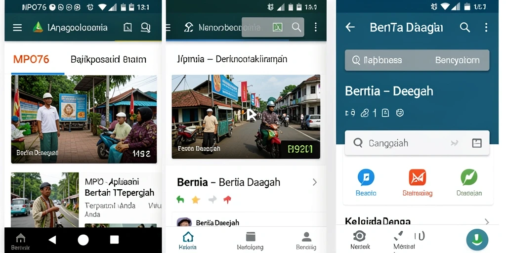 Antarmuka MPO76 yang menampilkan berita daerah dengan jelas dan informatif.