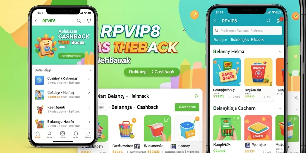 Tampilan antarmuka RPVIP8 menunjukkan kemudahan navigasi dan fungsi cashback.